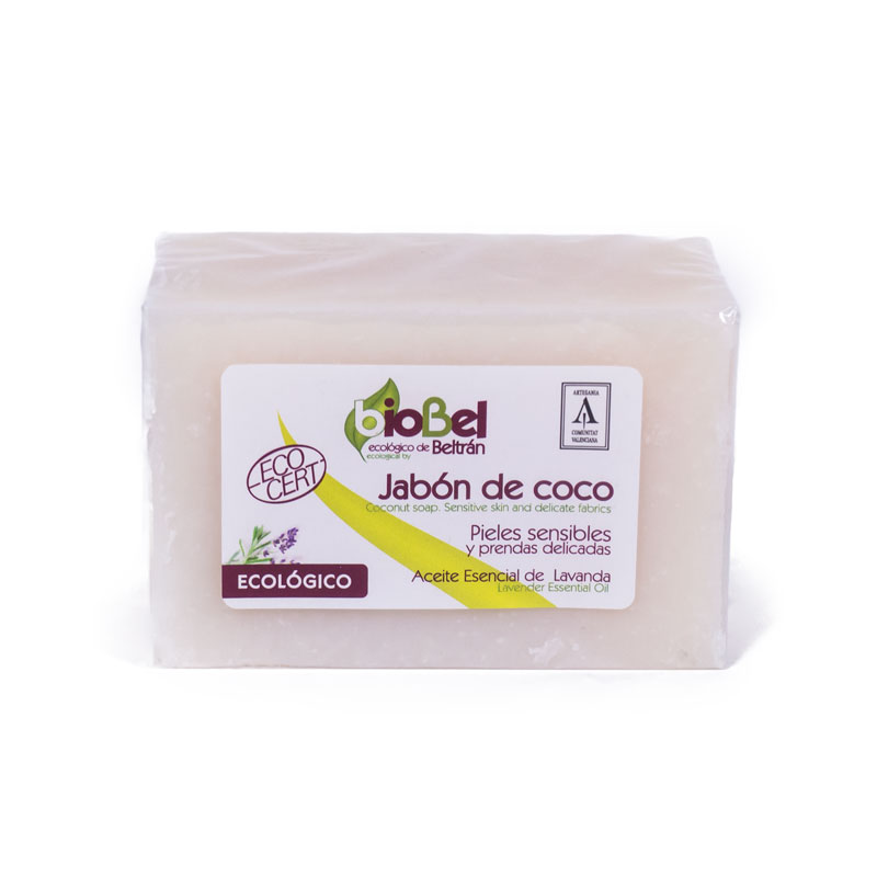 Jabon en pastilla de coco 240 gr. Biobel