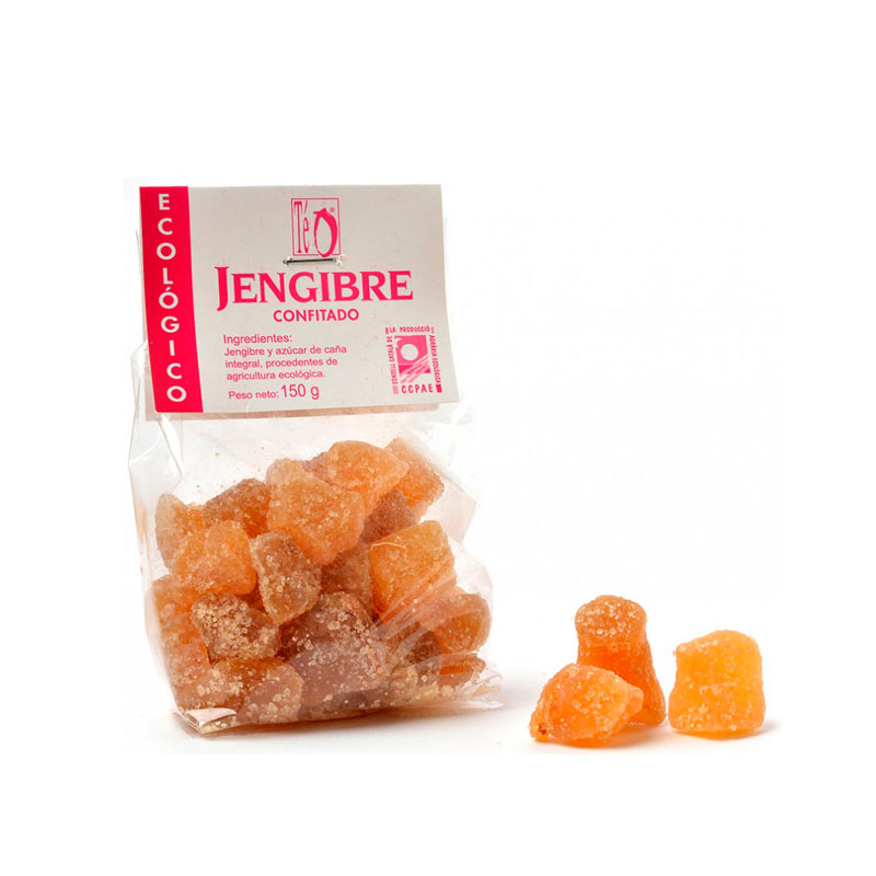 Jengibre confitado con azucar 150 gr. Teo