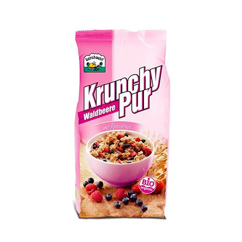 Krunchy pur frutas del bosque 375gr Barnhouse