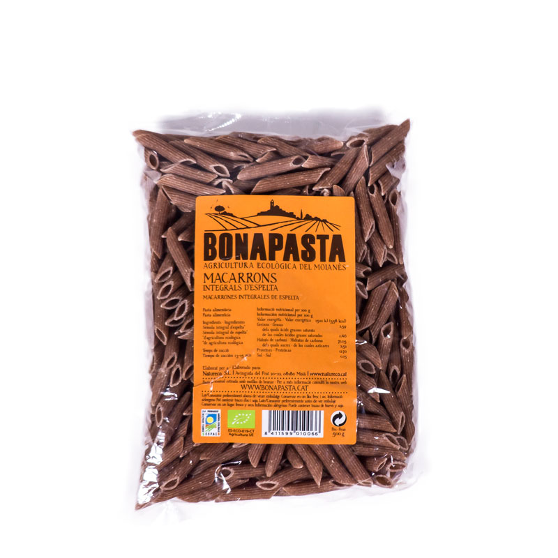 Macarrones espelta int 500gr Bonapasta
