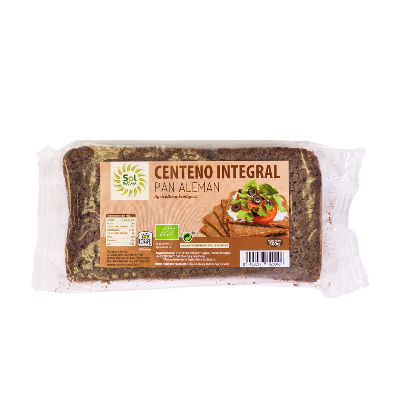 Pan aleman centeno 500 gr Solnatural