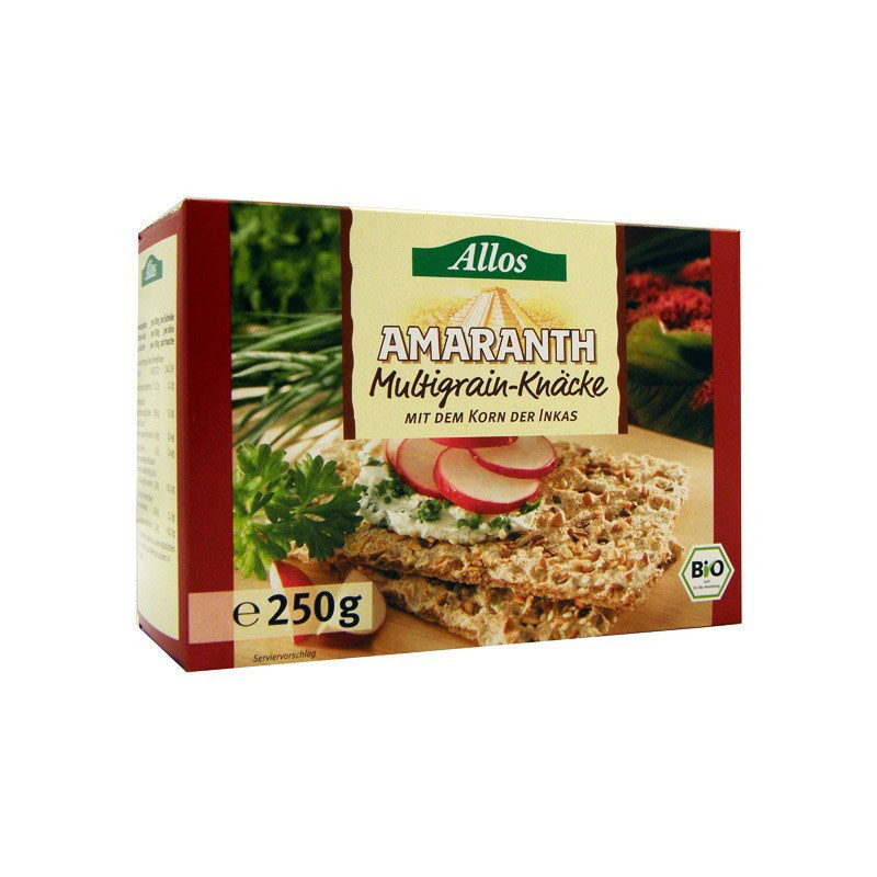 Pan crujiente amaranto y cereales 250 gr Allos