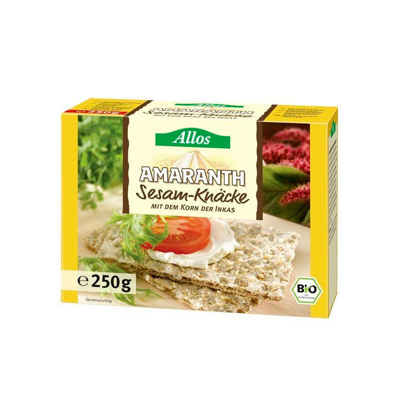 Pan crujiente amaranto y sesamo 250 gr Allos