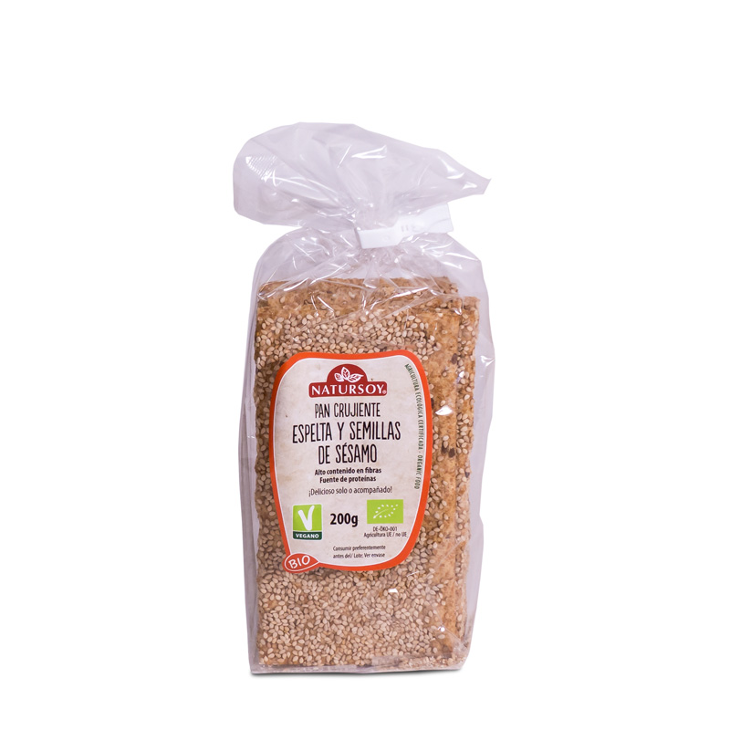 Pan crujiente espelta sesamo 200 gr. Natursoy