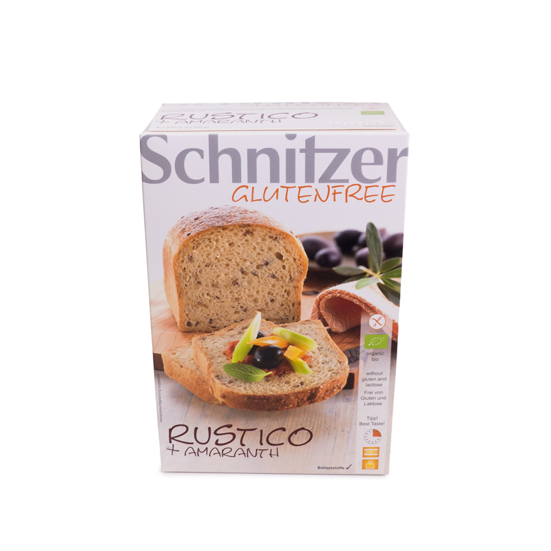 Pan rustico amaranto sin gluten 2x250 g. Schnitzer