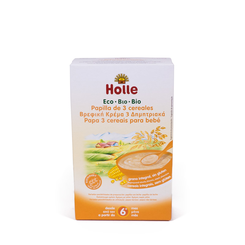 Papilla de 3 cereales 6 meses 250 gr. Holle