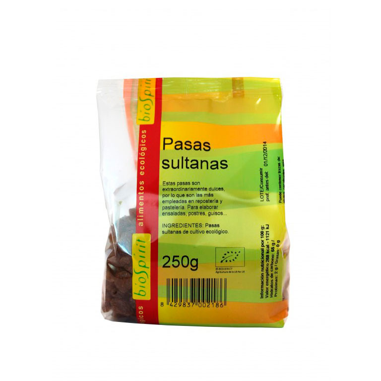 Pasas sultanas 250 gr Biospírit