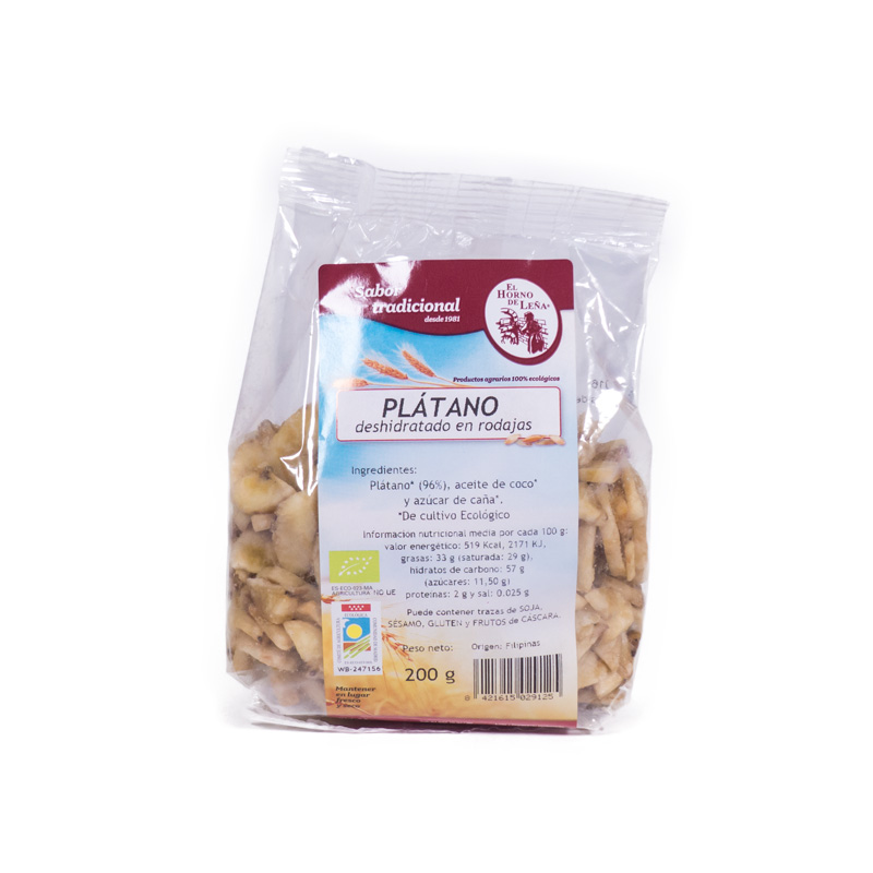 Platano en rodajas 200 gr Horno de Leña