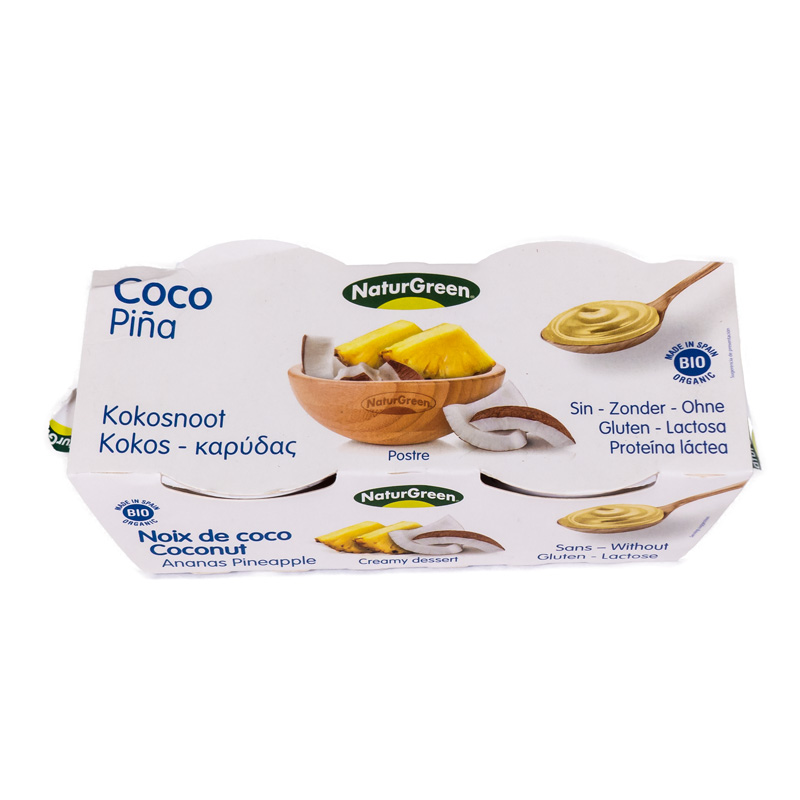 Postre de coco piña 2x125 gr Naturgreen