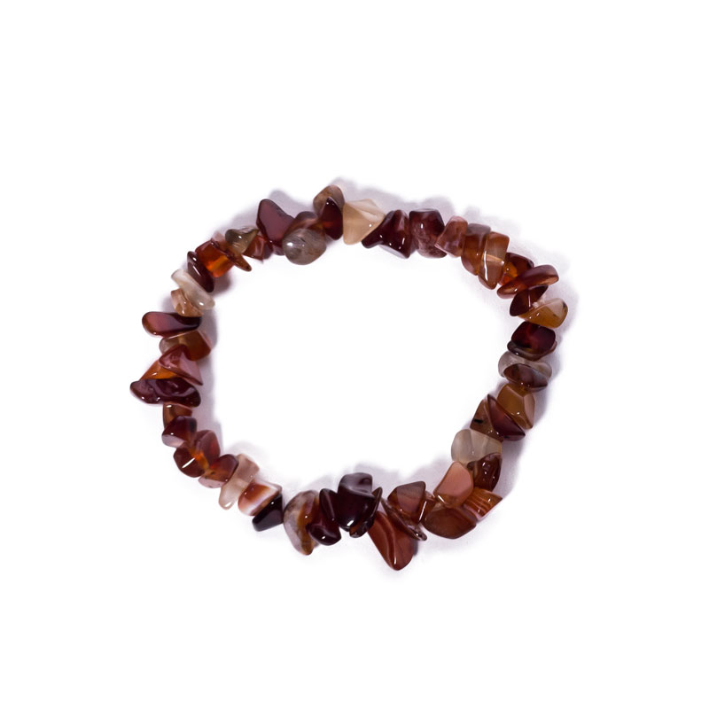 Pulsera chip minerales cornalina