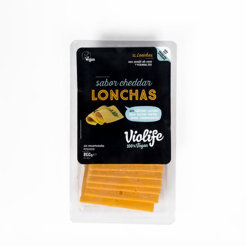 Queso vegano en lonchas Cheddar 200 gr. Violife