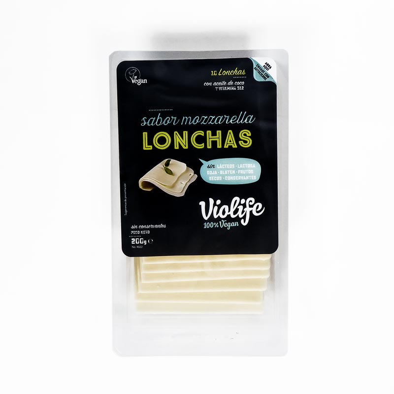 Queso vegano lonchas mozzarella 200 gr. Violife