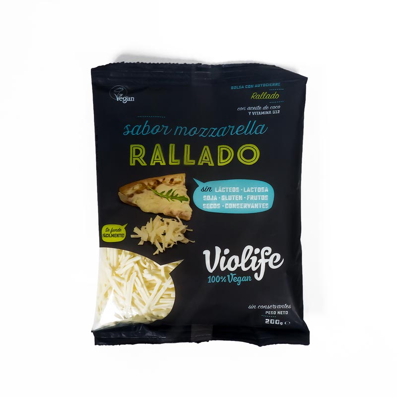 Queso vegano rallado mozzarellal 200 gr. Violife