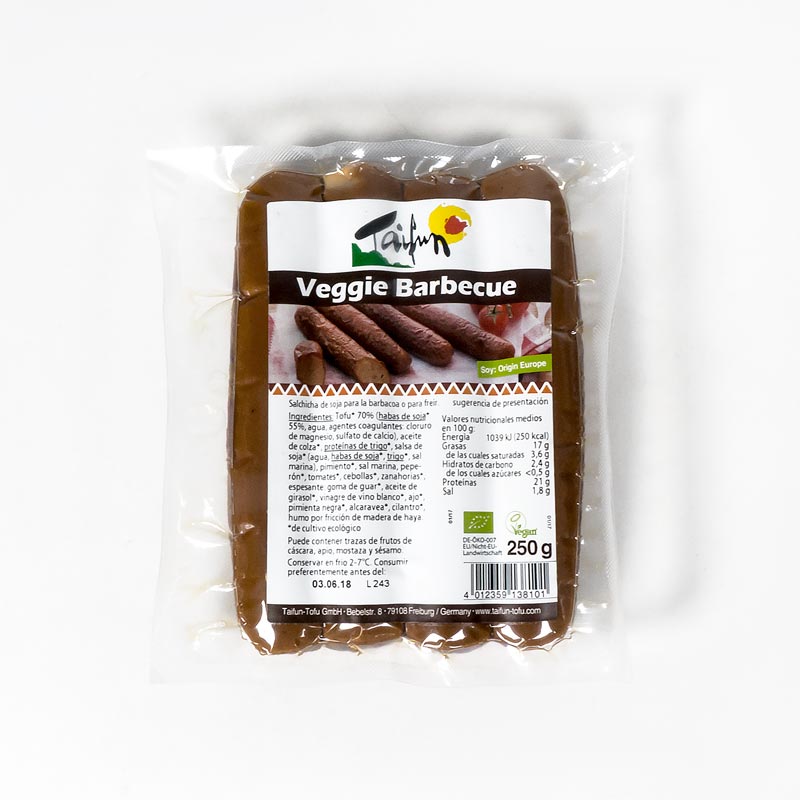 Salchichas tofu barbacoa 250 gr. Taifun