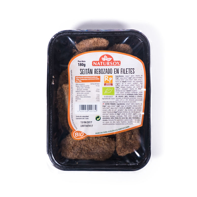 Seitan rebozado en filetes 180 gr. Natursoy