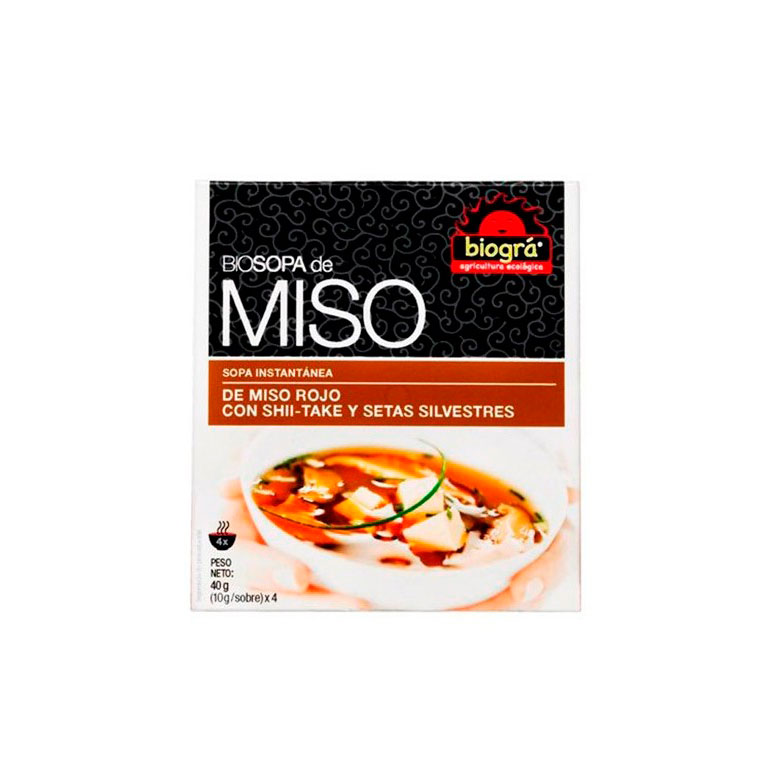 Sopa de miso con setas instant. 4x10 gr Biogrà