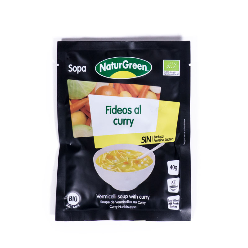 Sopa fideos al curry 40 gr. Naturgreen