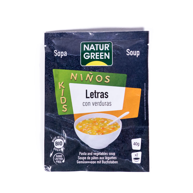 Sopa letras y verduras 40 gr. Naturgreen