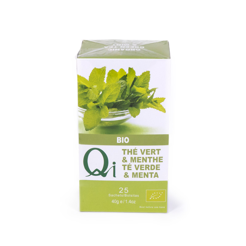 Te verde chino con menta 25 bolsitas Qi