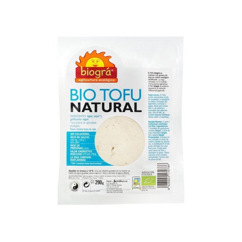 Tofu fresco natural 290 gr. Biogra