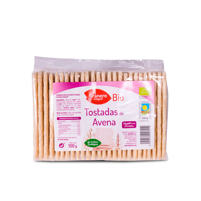 Tostadas de avena 100 gr. El Granero