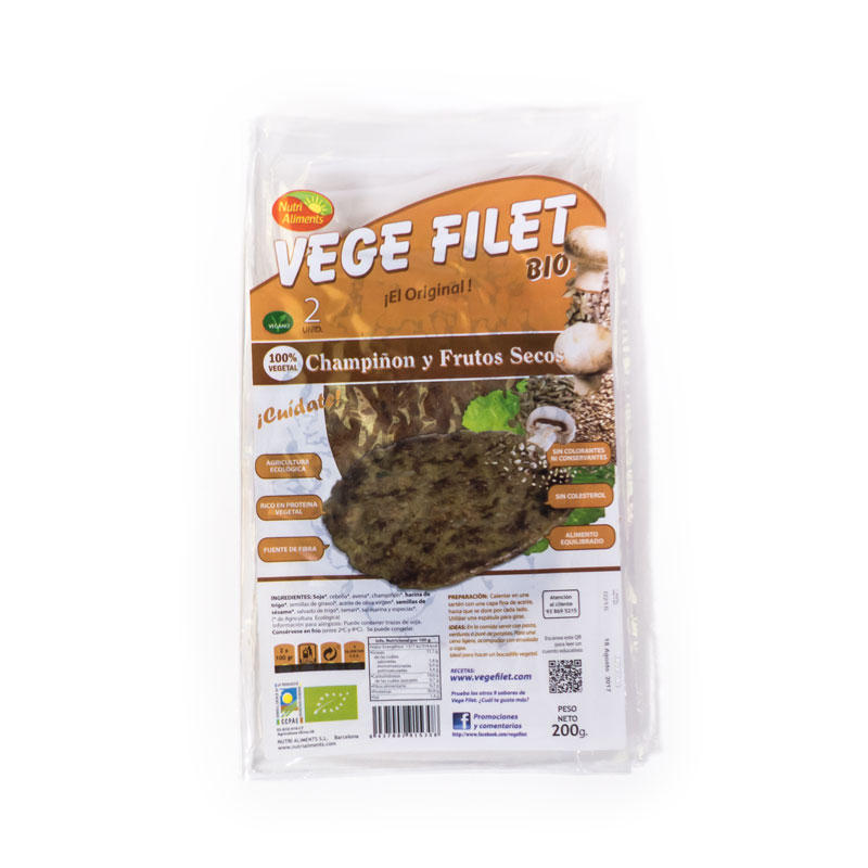 VegeFilet champiñon-frutos secos 200gr NutriAlimen