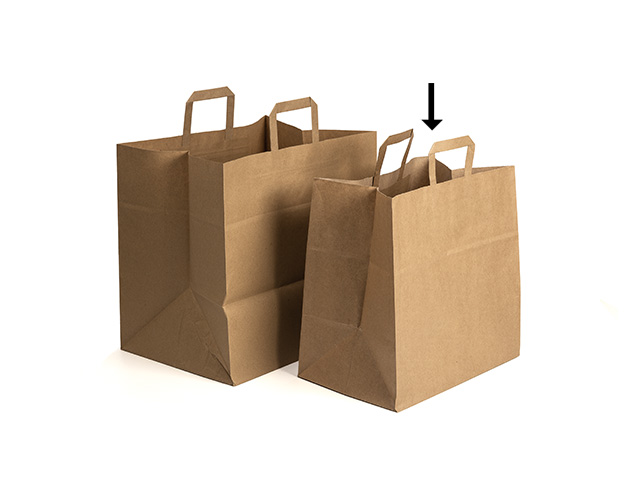 Bolsa papel asa plana Kraft 320x200x320