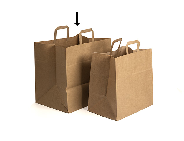 Bolsa papel asa plana Kraft 360x260x250