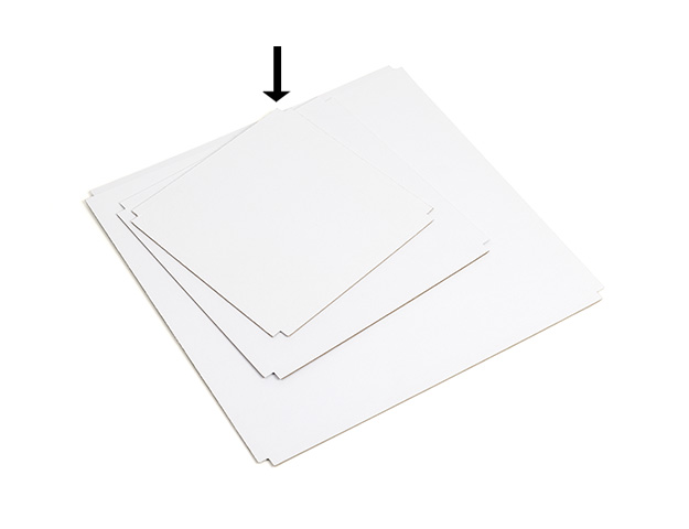 Falso fondo Rigido color blanco para RTCB12 122x122x8mm cj/48ud.
