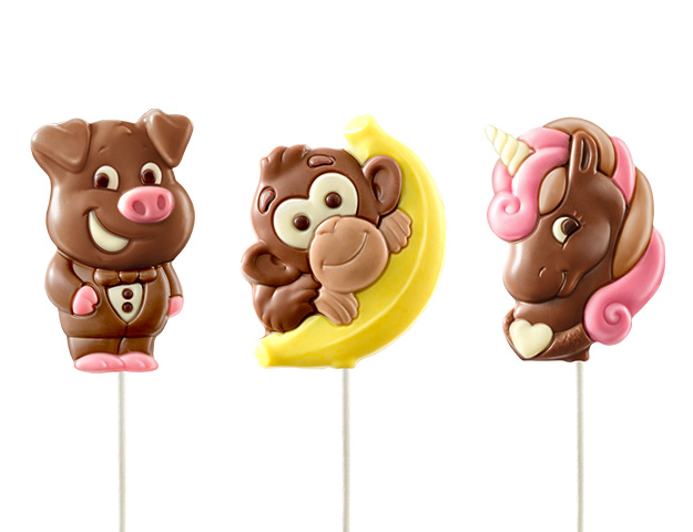 Piruleta choc animales divertidos/cj 24 ud