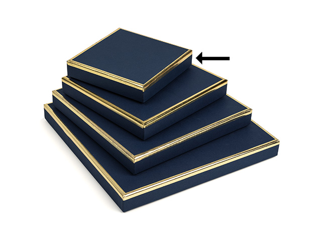 Caja Rígida Cuadrada C.Luxury Azul 123x123x25 /cj. 12uds