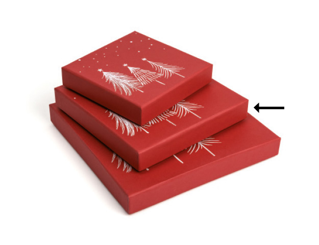 Caja Rígida Cuadrada Forêt rojo 