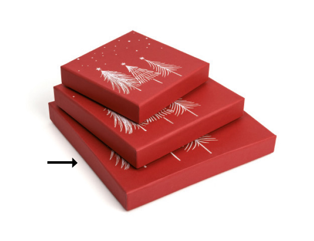 Caja Rígida Cuadrada Forêt rojo