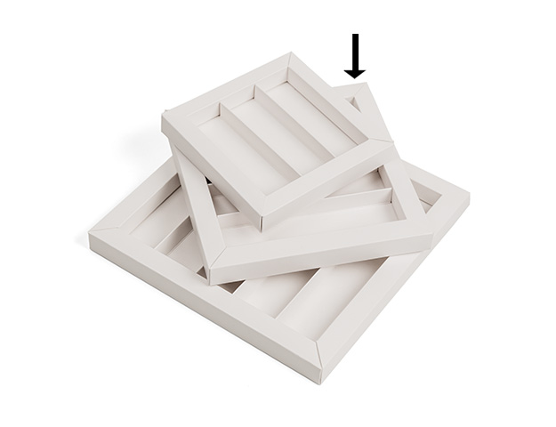 Separador interior blanco 4 columnas para RTCB16 129x129x16mm cj/12ud.